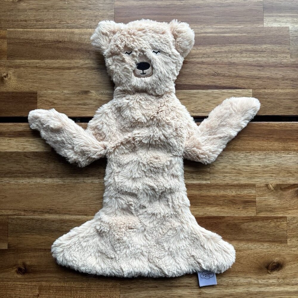 Slumberkins Honey Bear Security Blanket Baby Lovey Tan‎ Plush Snuggler 14" Flat